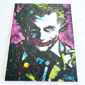 Ha Ha Joker (Heath Ledger). Stephen Fishwick Painting 28" H X 22" W